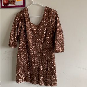Forever 21 sequins rose gold dress